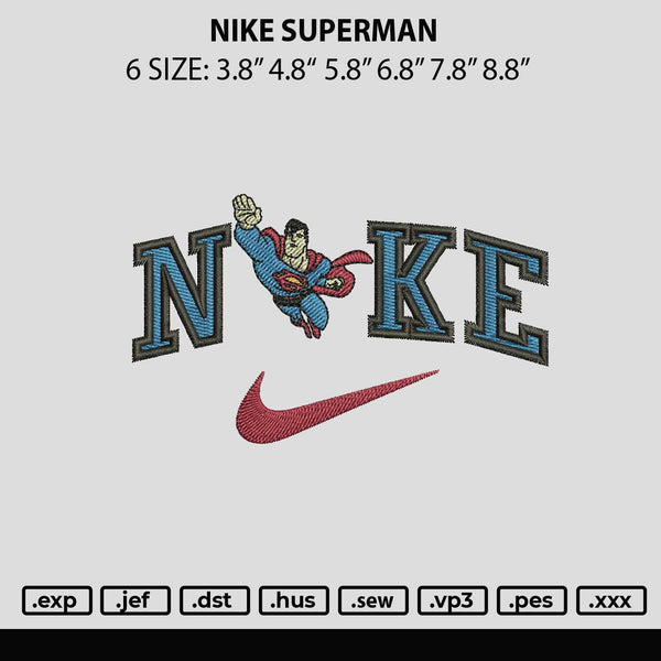 Nike Superman Embroidery File 6 sizes