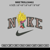 Nike Trolls0402 Embroidery File 6 sizes