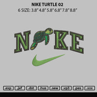 Nike Turtle Embroidery File 6 sizes