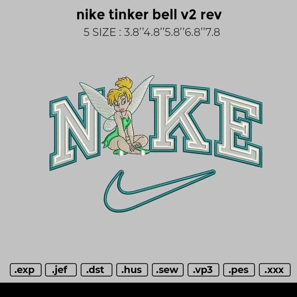 nike tinker bell v2 rev Embroidery