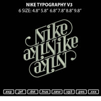 Nike Typography V3 Embroidery File 6 sizes