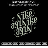 Nike Typography V3 Embroidery File 6 sizes