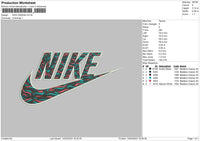 Nike Coloring Embroidery File 6 sizes