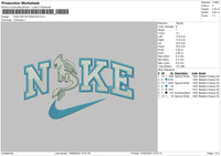 Nike White Dragon Embroidery File 6 sizes