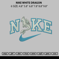 Nike White Dragon Embroidery File 6 sizes