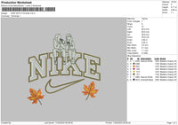 Nike With Foliage Embroidery File 6 sizes