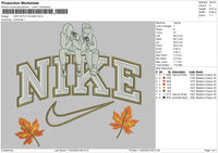 Nike With Foliage Embroidery File 6 sizes