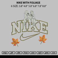 Nike With Foliage Embroidery File 6 sizes