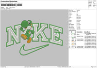 Nike Yoshi Embroidery File 6 sizes