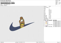 Swoosh Basketball Embroidery File 6 sizes