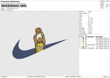 Swoosh Basketball Embroidery File 6 sizes