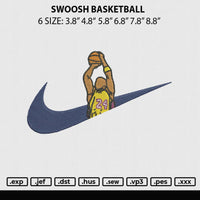 Swoosh Basketball Embroidery File 6 sizes