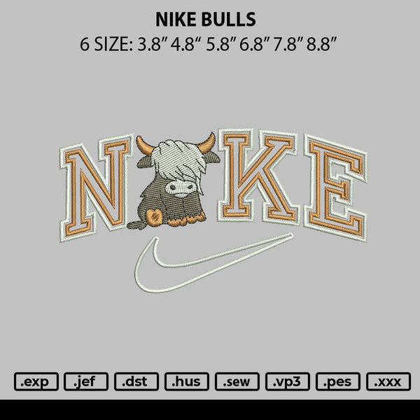 Nike Bulls Embroidery File 6 sizes