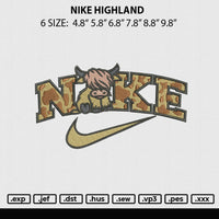 Nike Highland Embroidery File 6 sizes