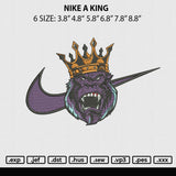 Nike A King Embroidery FIle 6 sizes