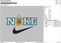 Nike Argentina Embroidery File 6 sizes