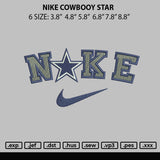 Nike Cowboy Star Embroidery File 6 sizes