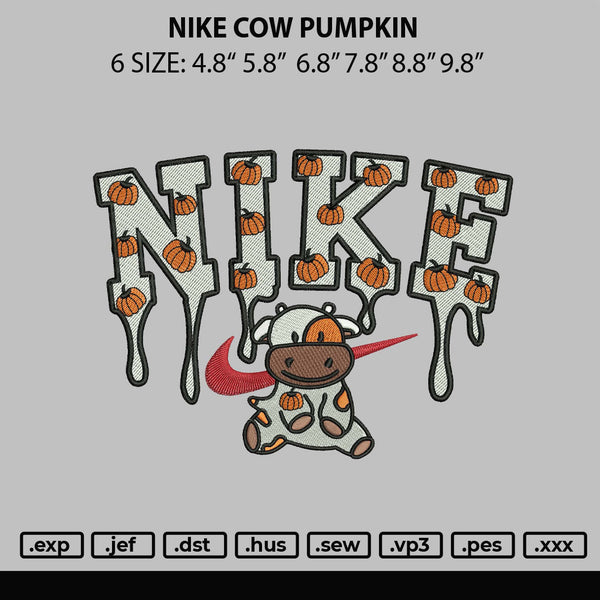 Nike Cow Pumpkin Embroidery File 6 sizes