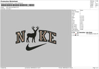 Nike Deer Silhouette Embroidery File 6 sizes