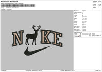 Nike Deer Silhouette Embroidery File 6 sizes