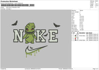 Nike Grinch Halloween Embroidery File 6 sizes