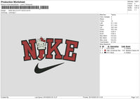 Nike Kittysock Embroidery File 6 sizes