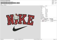 Nike Kittysock Embroidery File 6 sizes