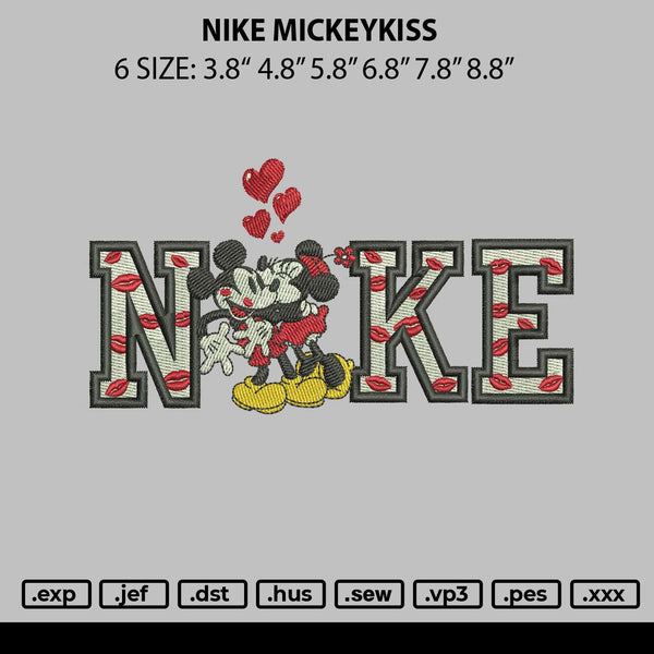 Nike Mickeykiss Embroidery File 6 sizes