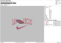 Nike Pink Car Embroidery File 6 sizes
