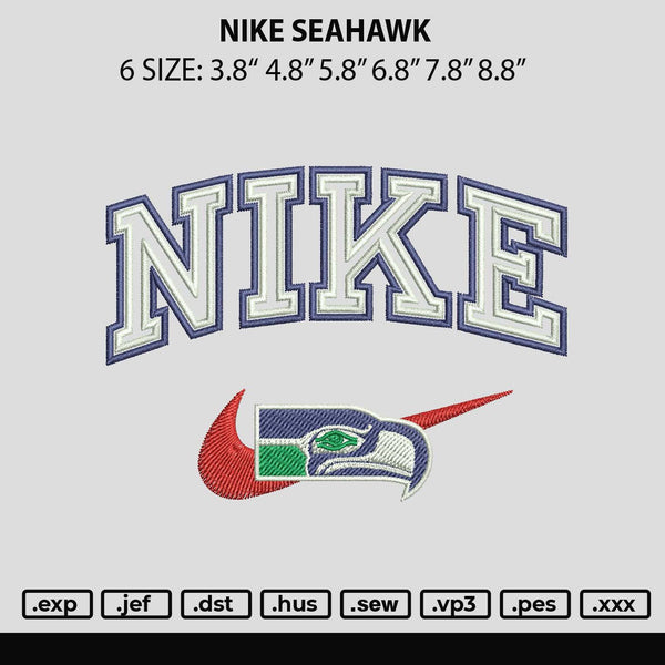 Nike Seahawk Embroidery File 6 sizes