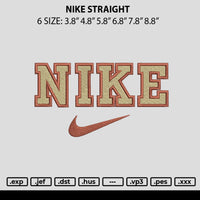 Nike Stright Embroidery File 6 sizes