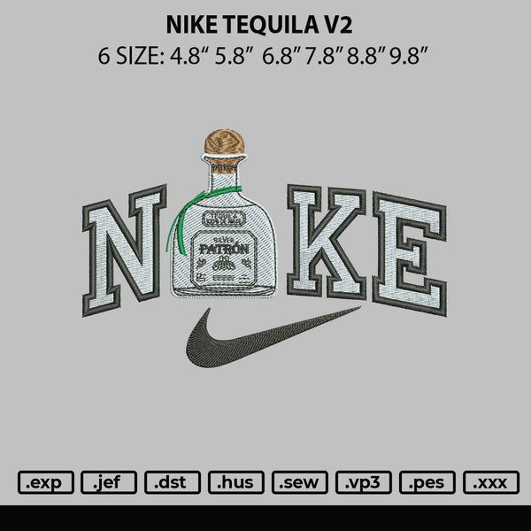 Nike Tequila V2 Embroidery File 6 sizes