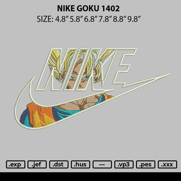 Nike Goku 1402 Embroidery File 6 sizes