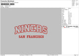 Niners Embroiery File 6 sizes