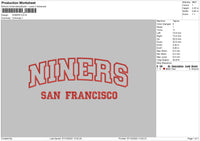 Niners Embroiery File 6 sizes