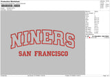 Niners Embroiery File 6 sizes