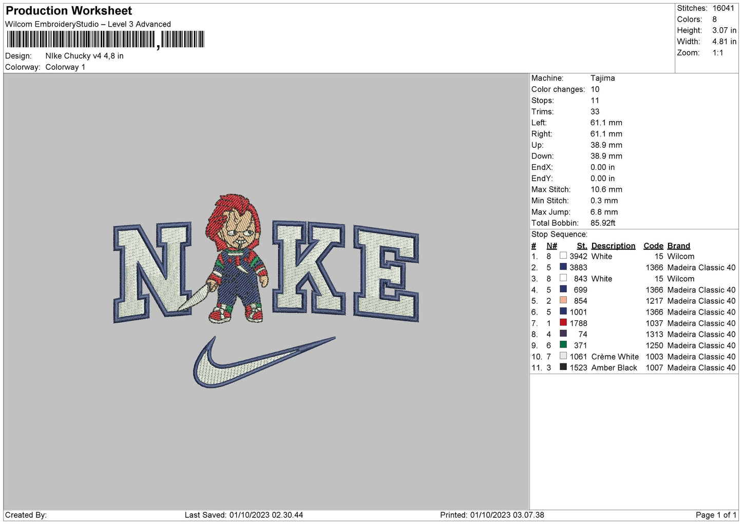 Nike Chucky V4 Embroidery File 6 sizes – embrostudio