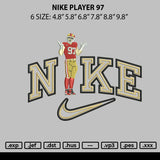 Nike Player 97 Embroidery File 6 sizes