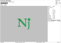 Nj Text 01 Embroidery File 6 sizes