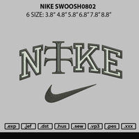 Nike Swoosh0802 Embroidery File 6 sizes