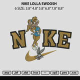 Nike Lolla Swoosh Embroidery File 6 sizes