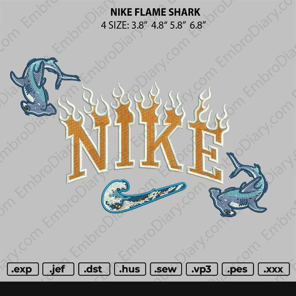 Nike Flame Shark Embroidery