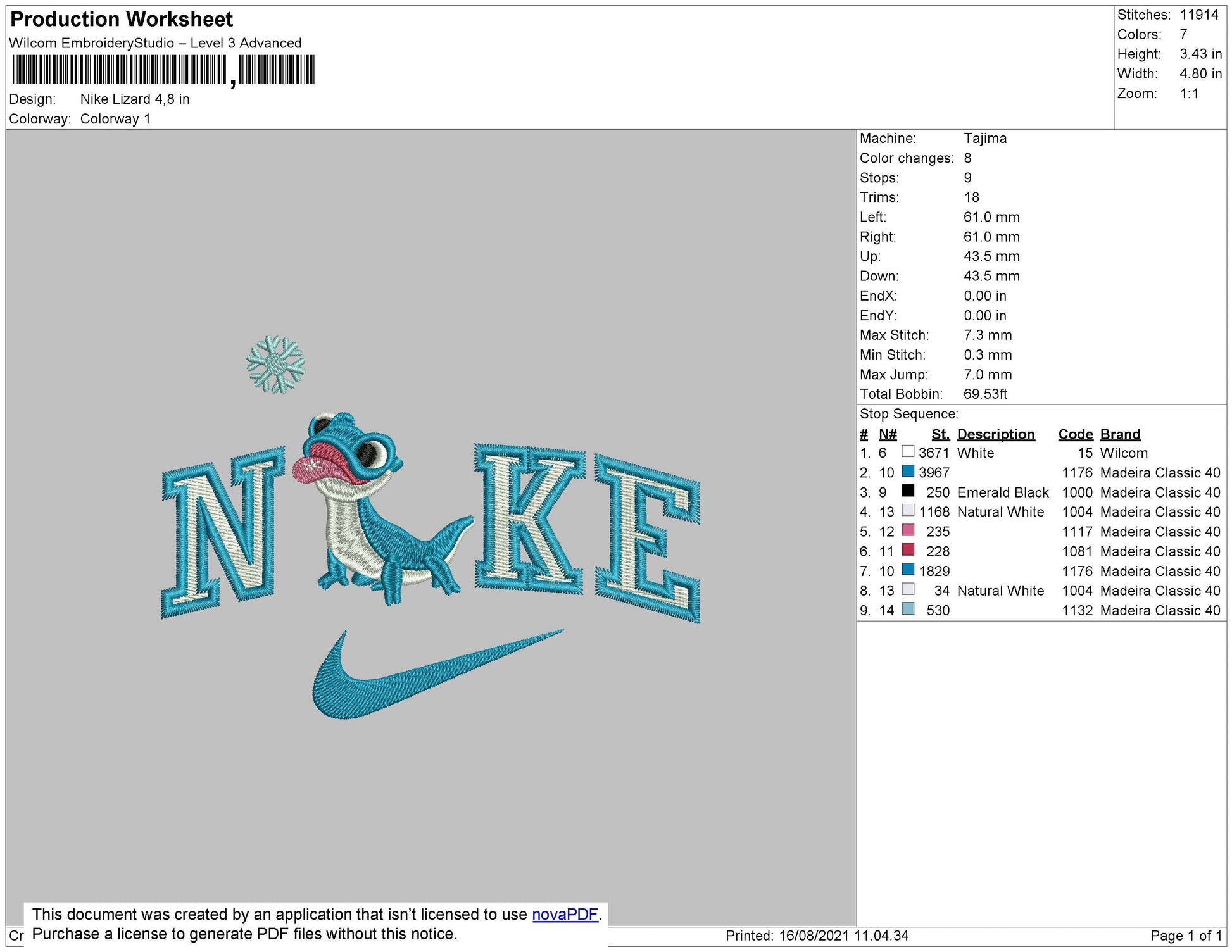 Nike Lizard Embroidery – embrostudio