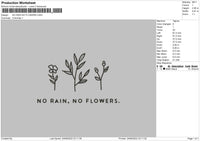 NO RAIN NO FLOWERS Embroidery