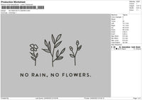 NO RAIN NO FLOWERS Embroidery