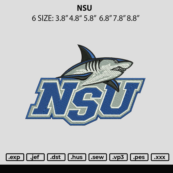 Nsu Embroidery File 6 sizes