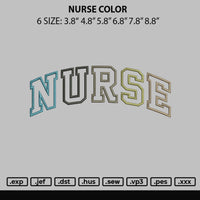 Nurse Color Embroidery File 6 sizes