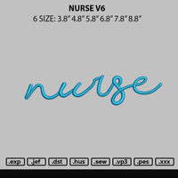 Nurse V6 Embroidery File 6 sizes