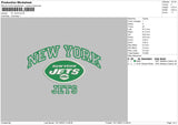 Ny Jets Embroidery File 6 sizes