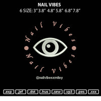 Nail Vibes Embroidery File 6 sizes